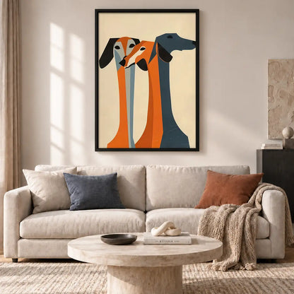 Three Long-Neck Greyhounds Wall Art 2