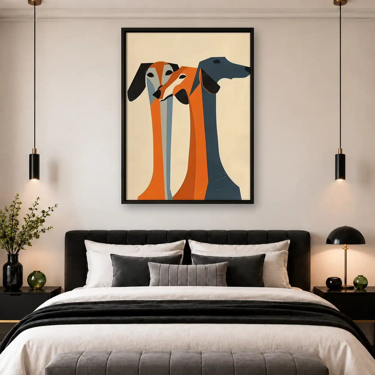Three Long-Neck Greyhounds Wall Art 4