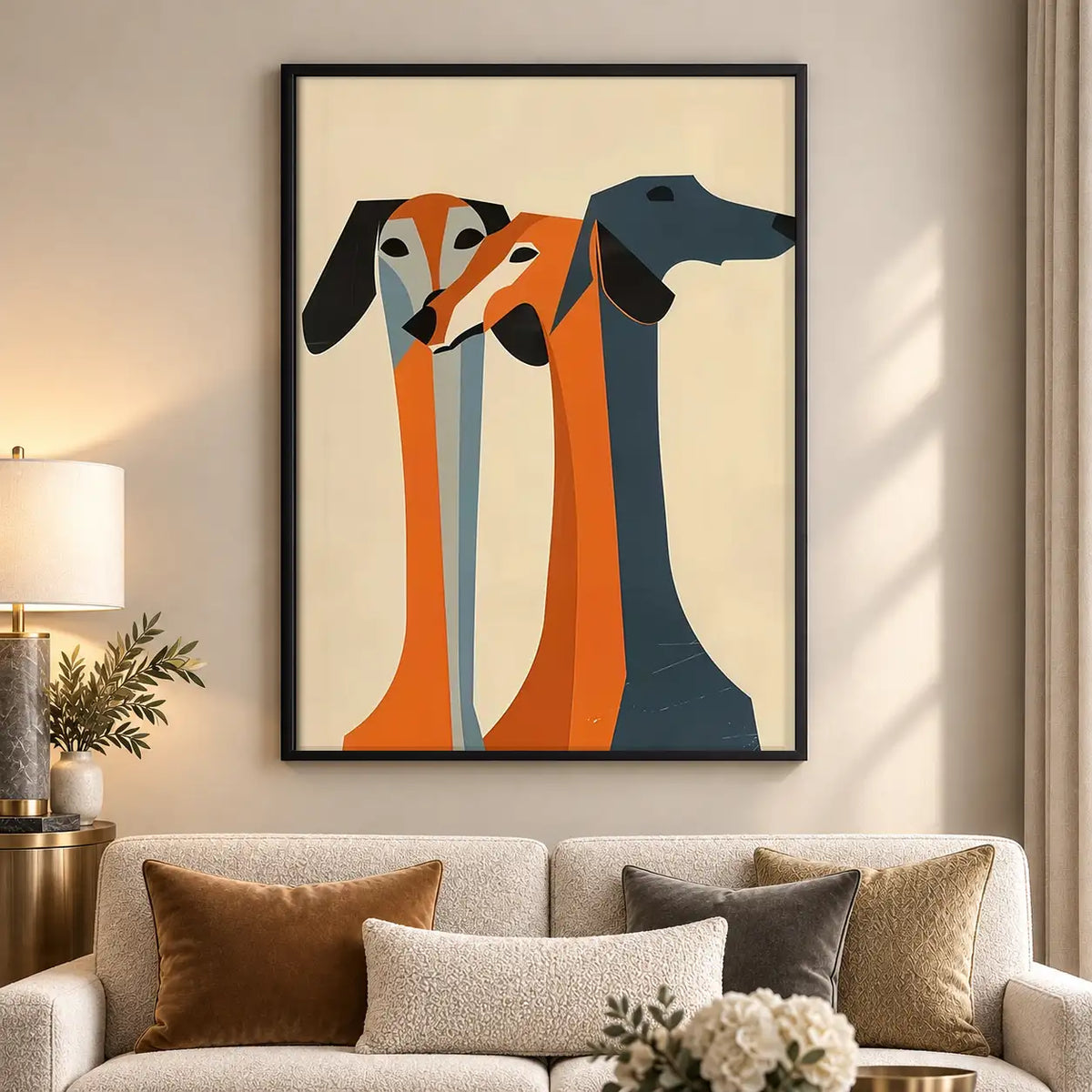 Three Long-Neck Greyhounds Wall Art 5