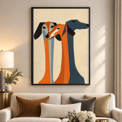 Three Long-Neck Greyhounds Wall Art 5