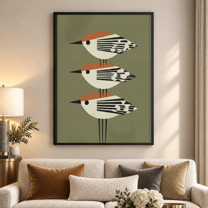 Three Mid Century Birds Wall Art 5