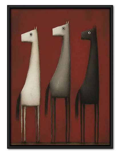 Three Minimal Long Neck Animals Wall Art