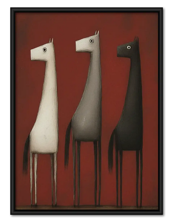 Three Minimal Long Neck Animals Wall Art