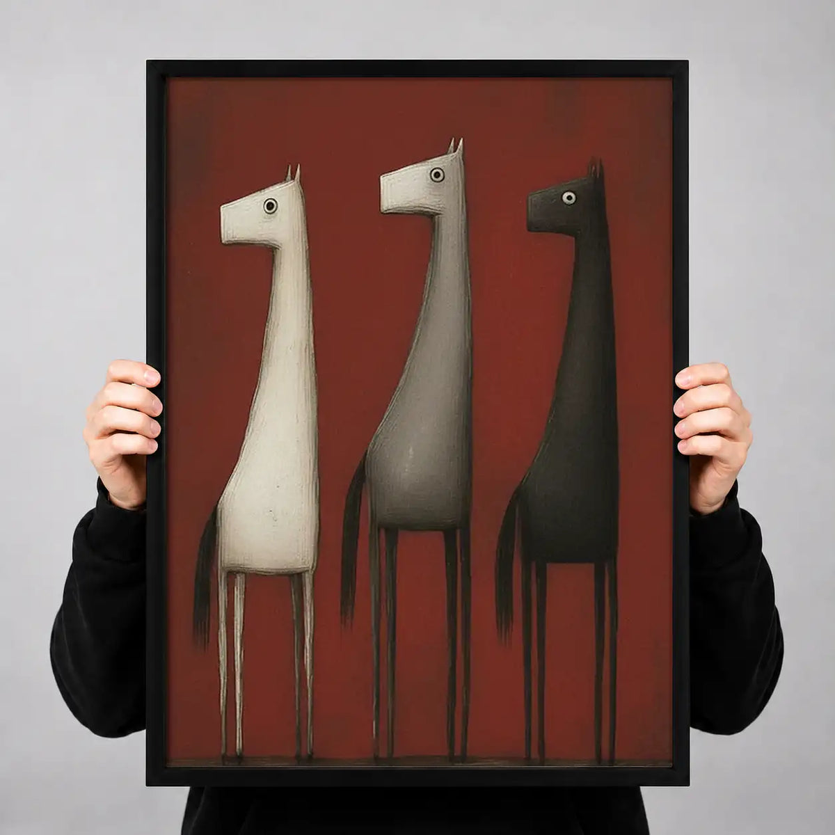 Three Minimal Long Neck Animals Wall Art 3