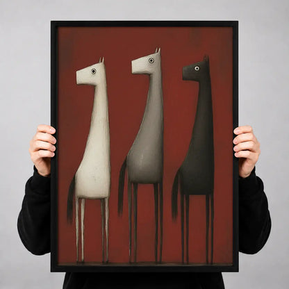 Three Minimal Long Neck Animals Wall Art 3
