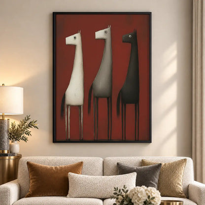 Three Minimal Long Neck Animals Wall Art 5