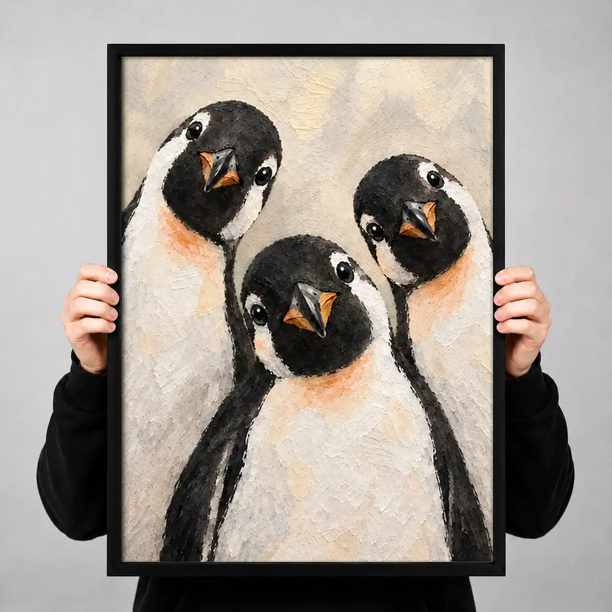 Three Penguin Chicks Portrait Wall Art 3