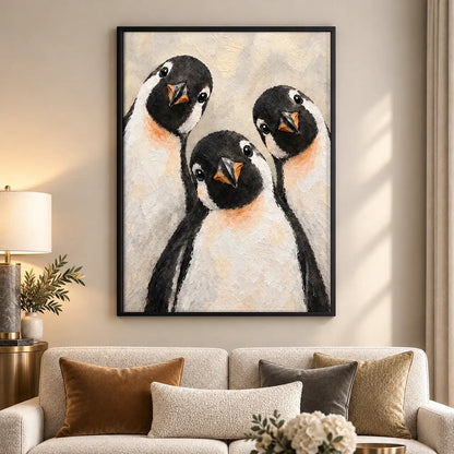 Three Penguin Chicks Portrait Wall Art 5