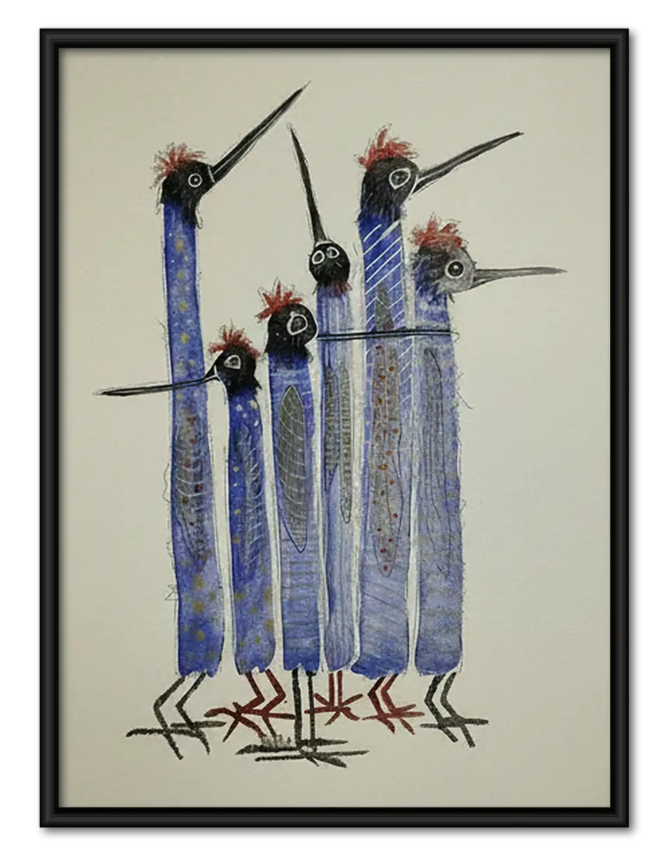 Three Quirky Long Legged Birds Wall Art 1
