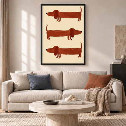 Three Red Dachshunds Wall Art 2