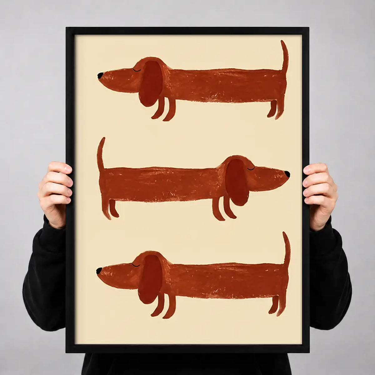 Three Red Dachshunds Wall Art 3