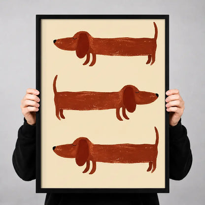 Three Red Dachshunds Wall Art 3