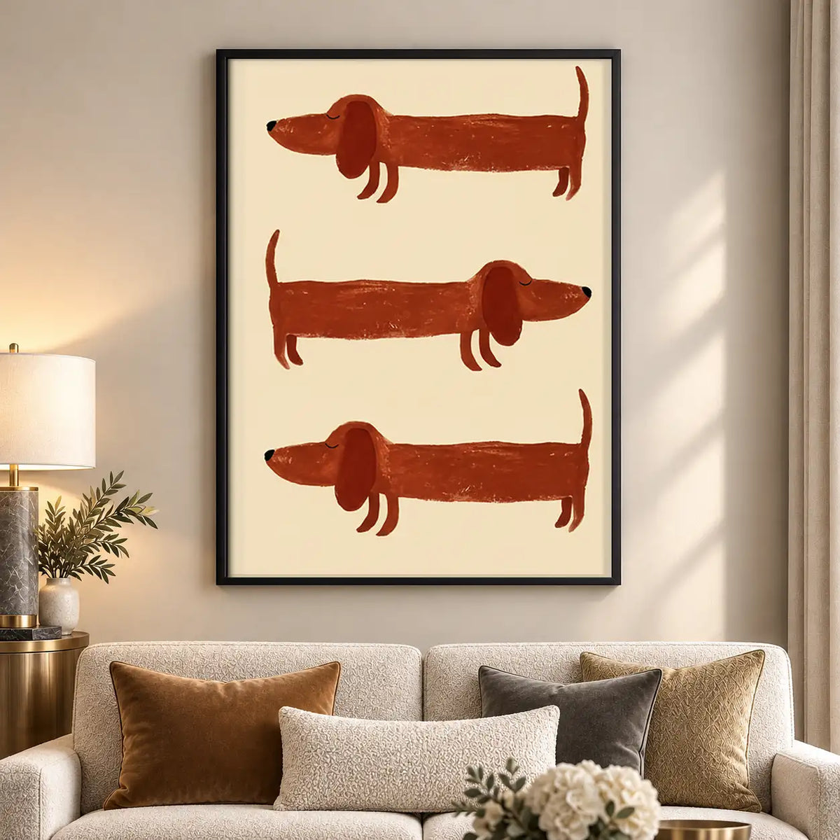 Three Red Dachshunds Wall Art 5