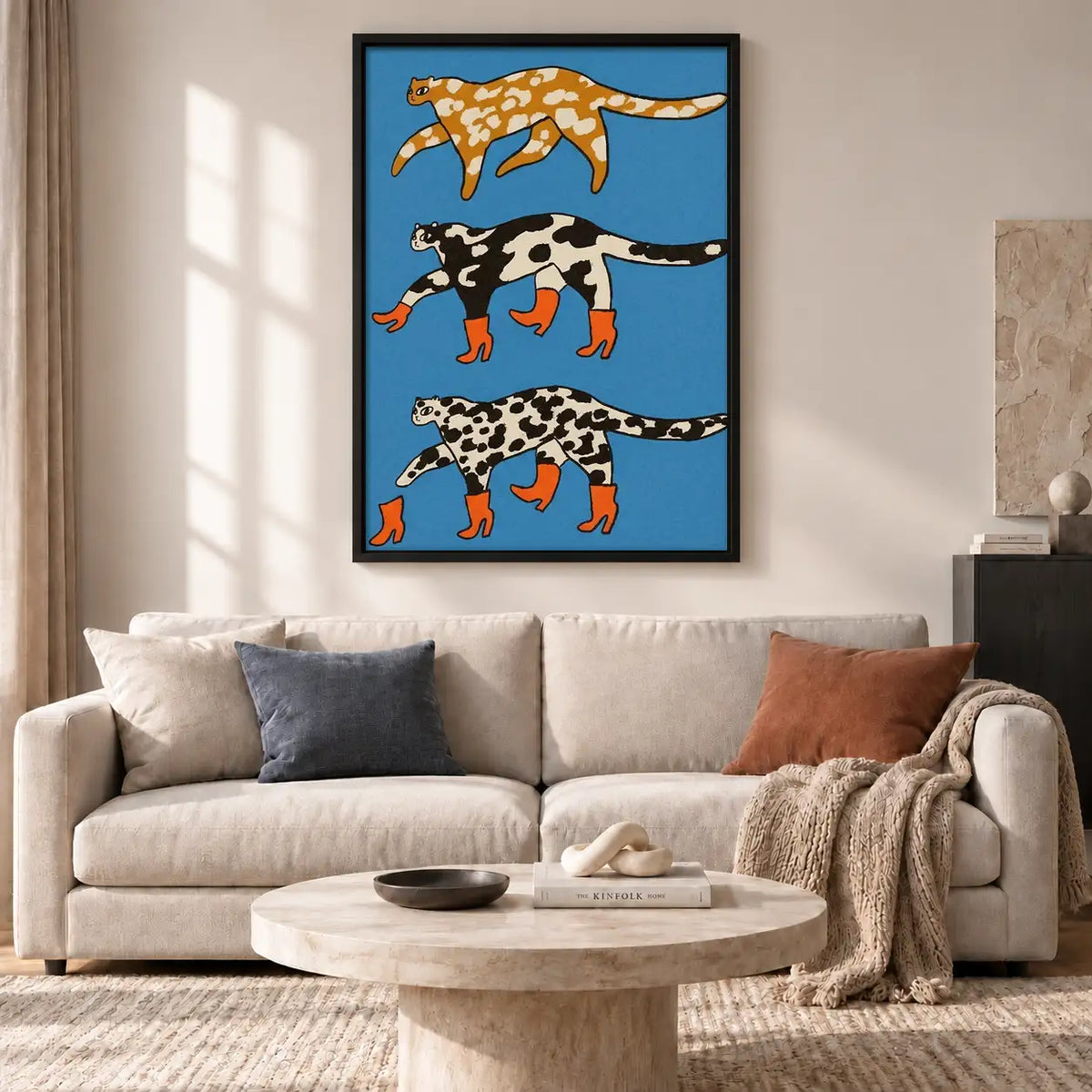 Three Spotted Cats Running Wall Art 2