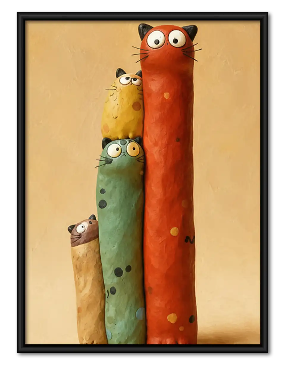 Three Tall Colorful Dogs Wall Art 1