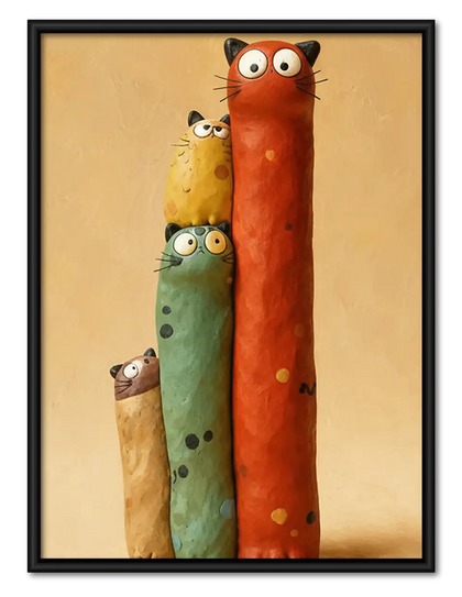 Three Tall Colorful Dogs Wall Art