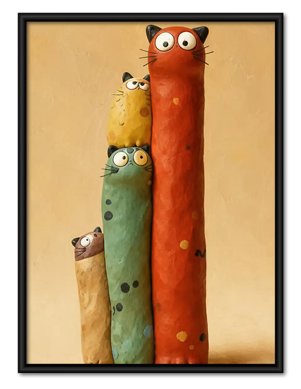 Three Tall Colorful Dogs Wall Art