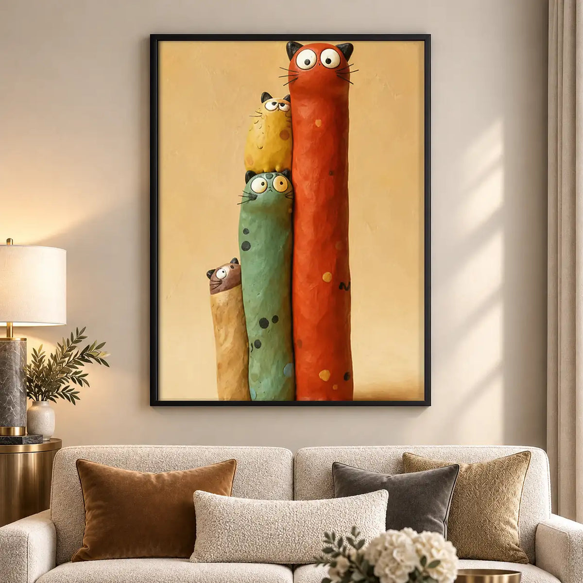 Three Tall Colorful Dogs Wall Art 5