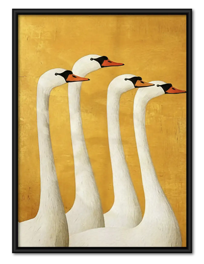 Three Tall White Geese Wall Art 1