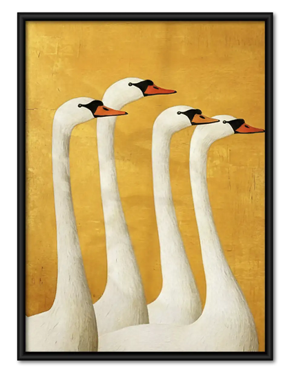 Three Tall White Geese Wall Art