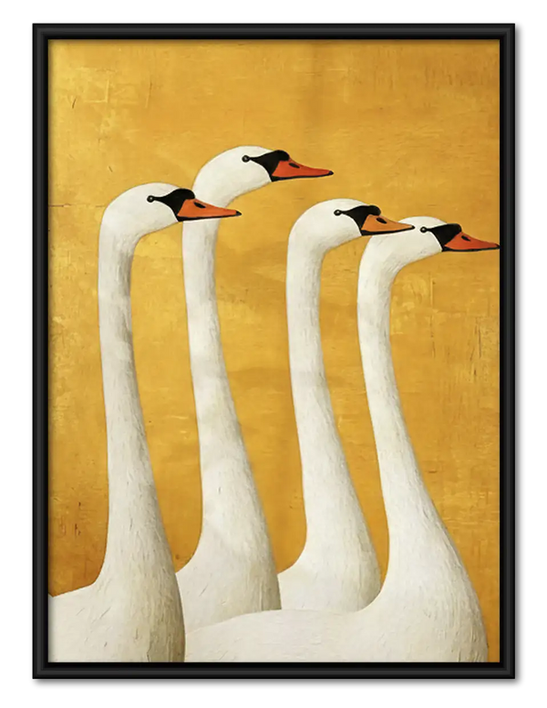 Three Tall White Geese Wall Art