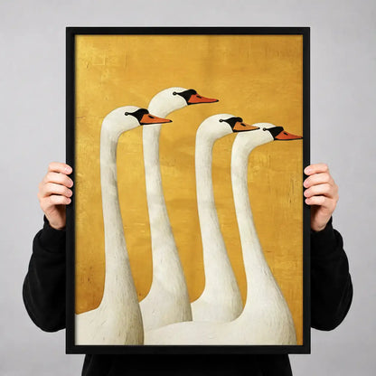 Three Tall White Geese Wall Art 3