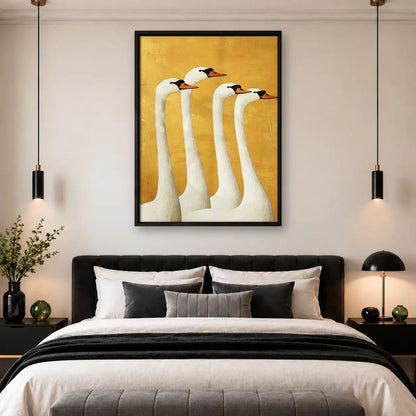 Three Tall White Geese Wall Art 4