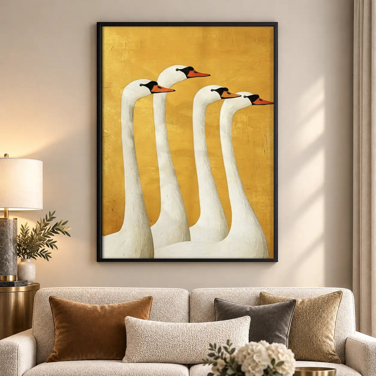 Three Tall White Geese Wall Art 5