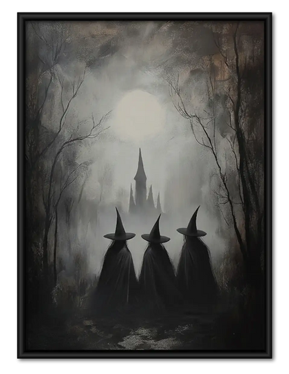 Three Witches Beneath Full Moon Wall Art