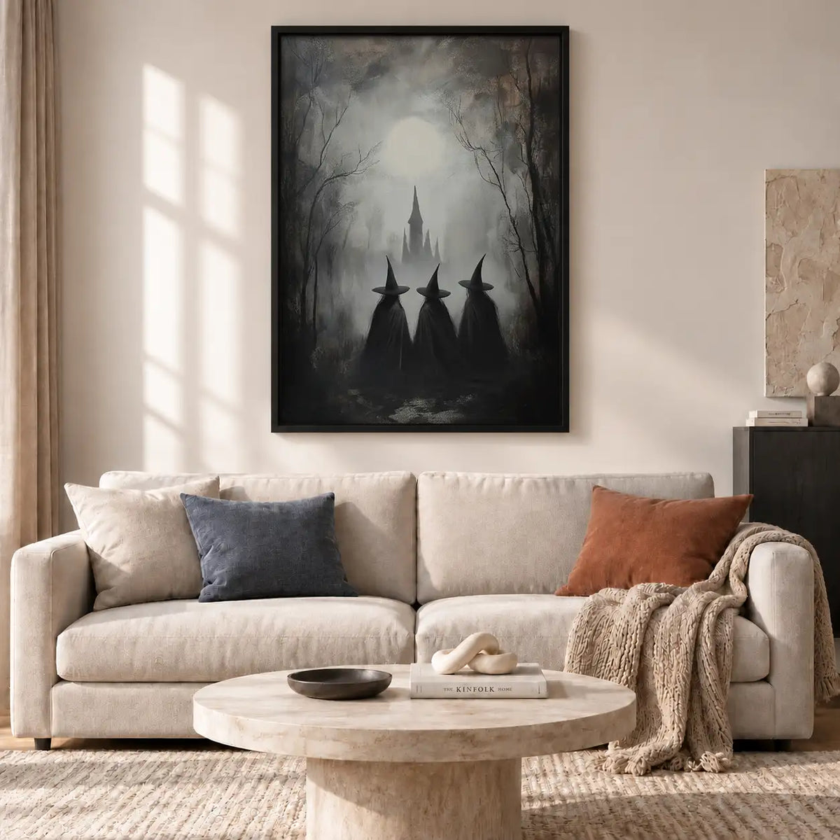 Three Witches Beneath Full Moon Wall Art 2