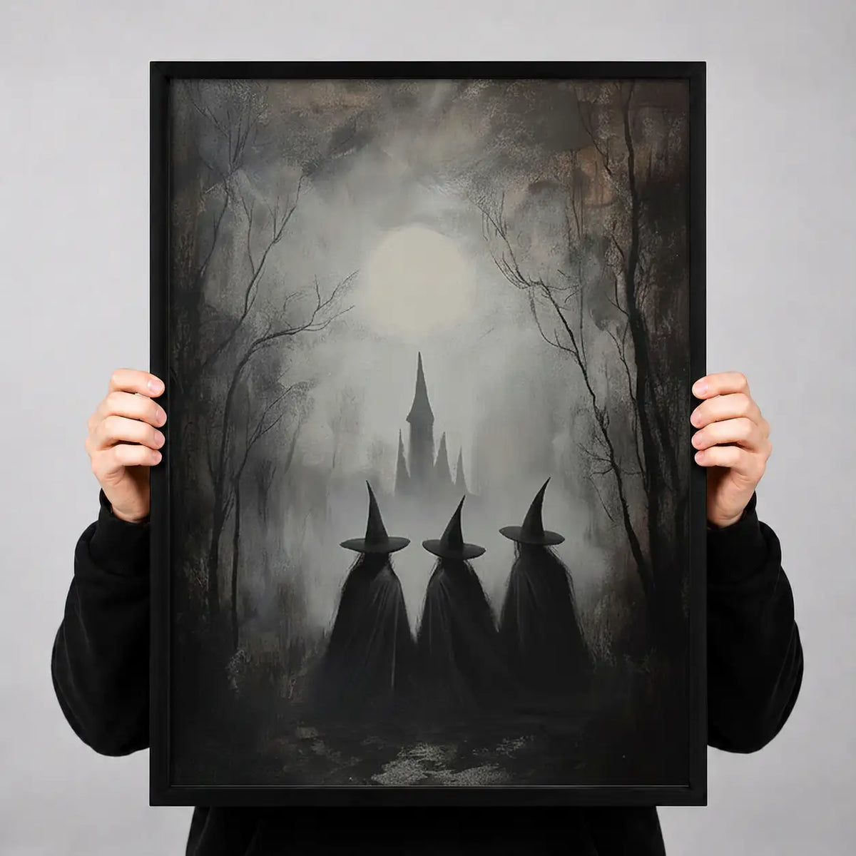 Three Witches Beneath Full Moon Wall Art 3