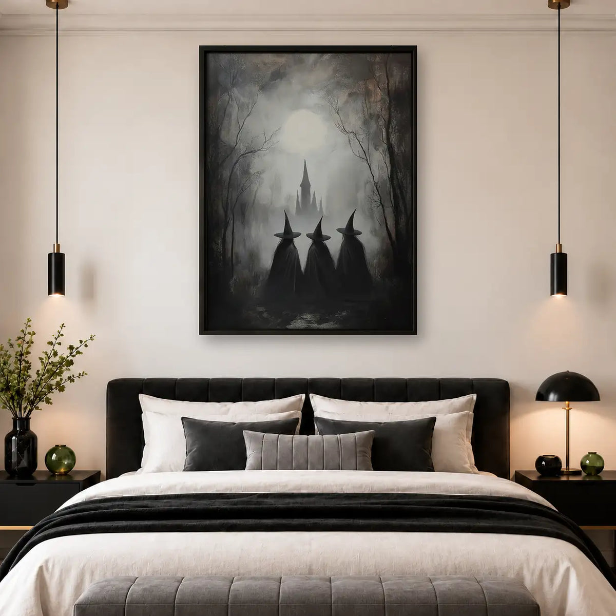Three Witches Beneath Full Moon Wall Art 4