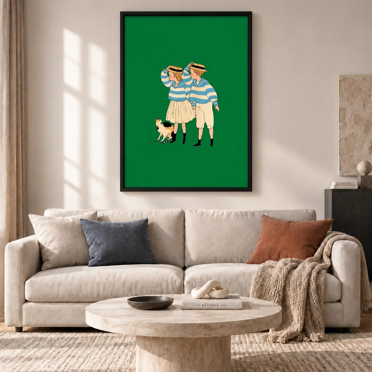 Three Women in Striped Dresses Wall Art 2
