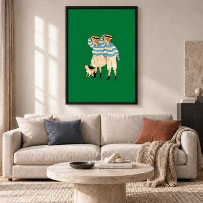 Three Women in Striped Dresses Wall Art 2