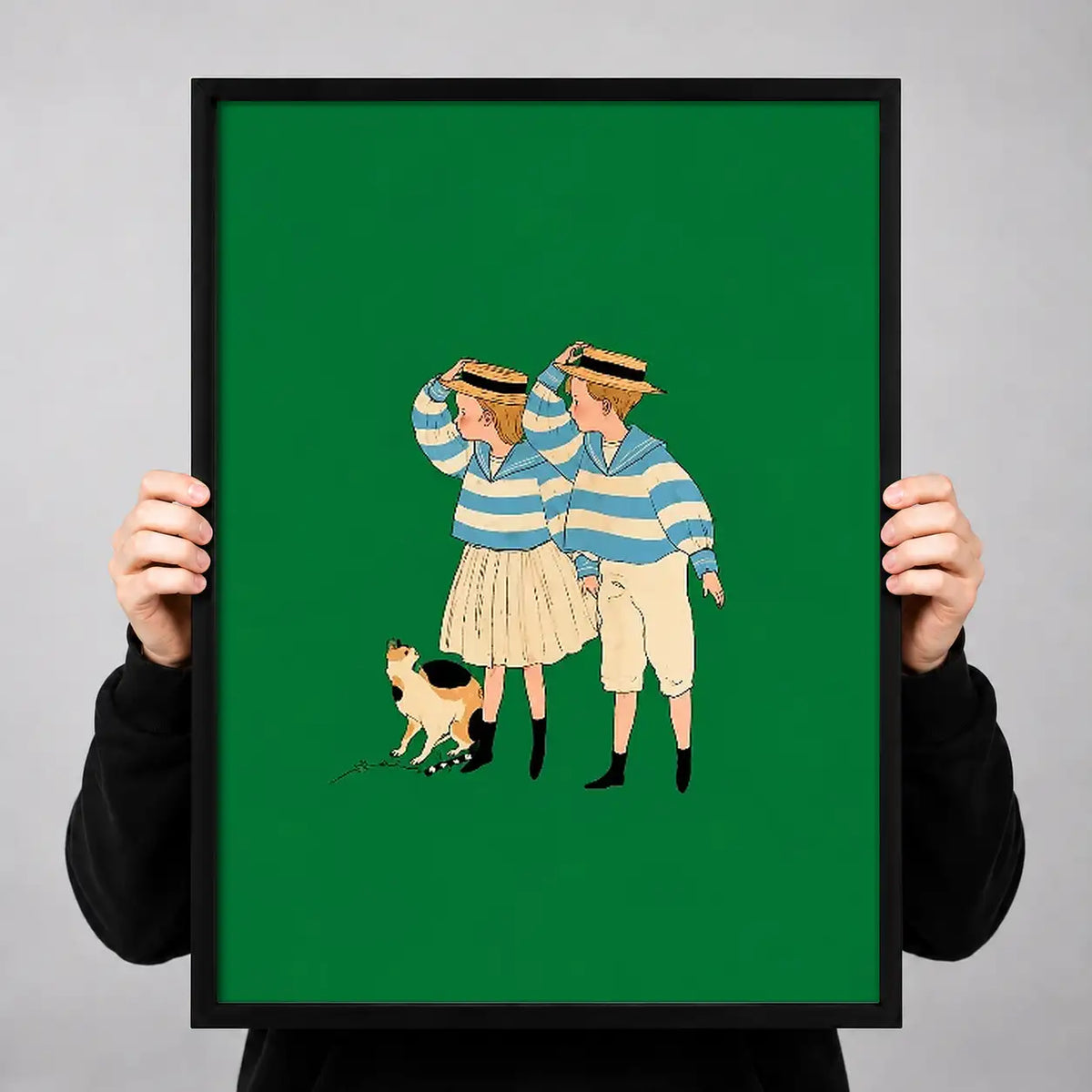 Three Women in Striped Dresses Wall Art 3