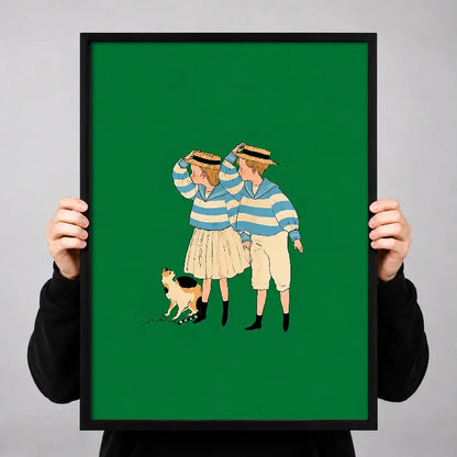 Three Women in Striped Dresses Wall Art 3