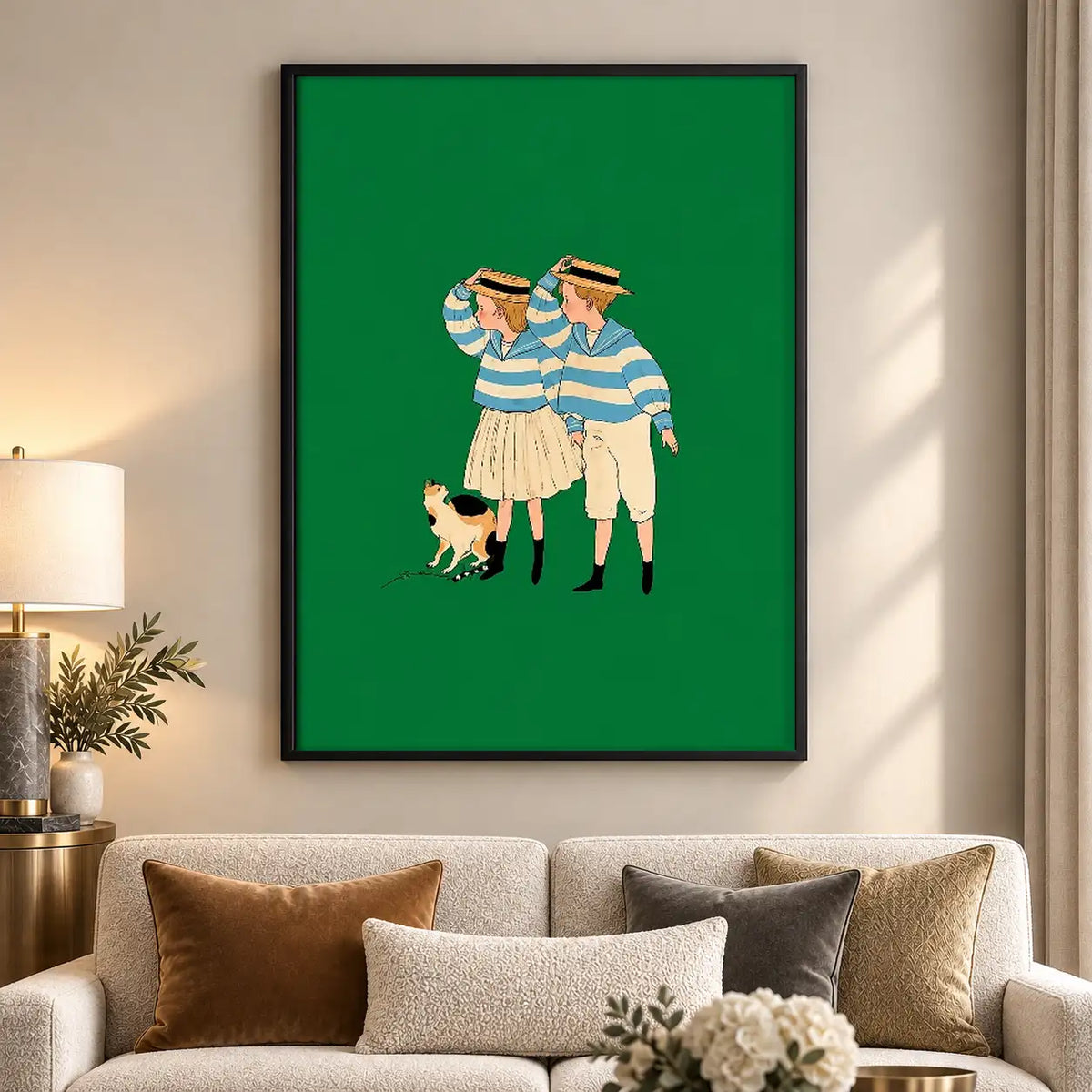 Three Women in Striped Dresses Wall Art 5