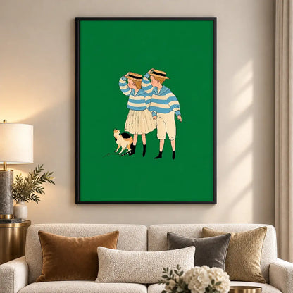 Three Women in Striped Dresses Wall Art 5