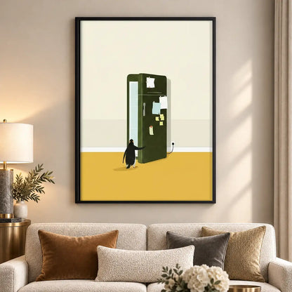 Tiny Black Cat at Green Door Wall Art 5