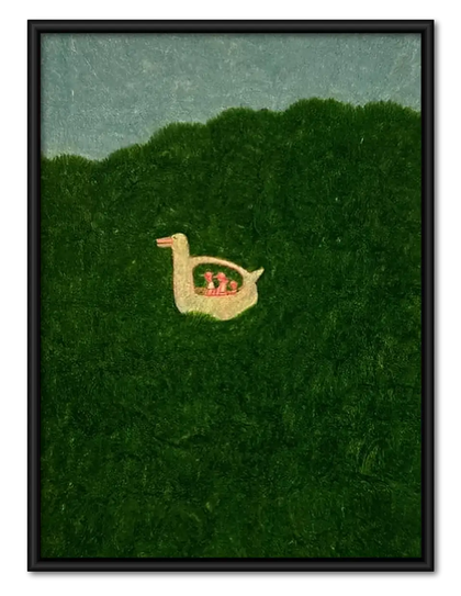 Tiny Cat Resting in Green Field Wall Art