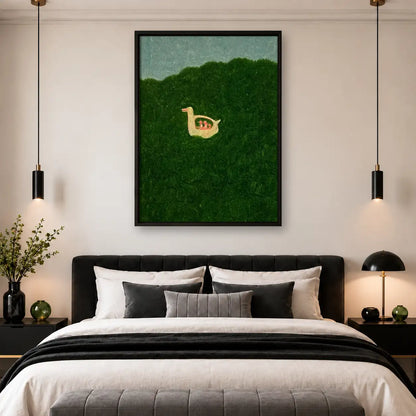 Tiny Cat Resting in Green Field Wall Art 4