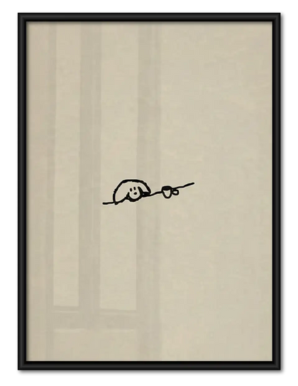 Tiny Dachshund Line Drawing Wall Art