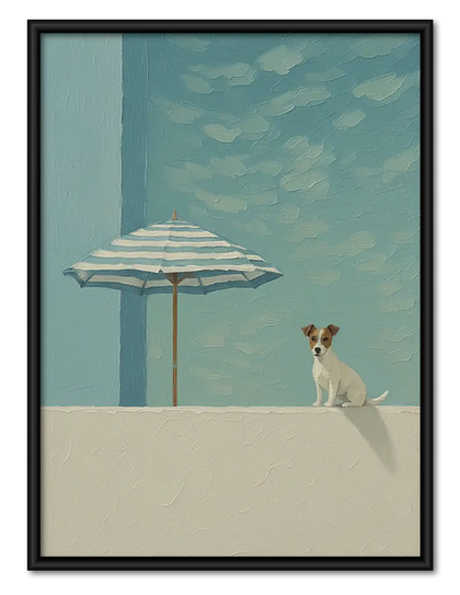 Tiny Dog Beneath Floating Cloud Wall Art