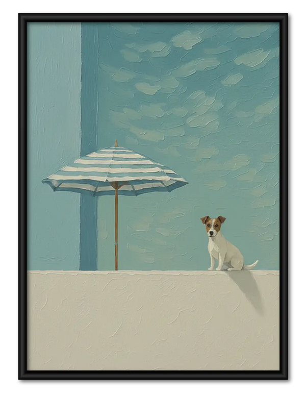 Tiny Dog Beneath Floating Cloud Wall Art