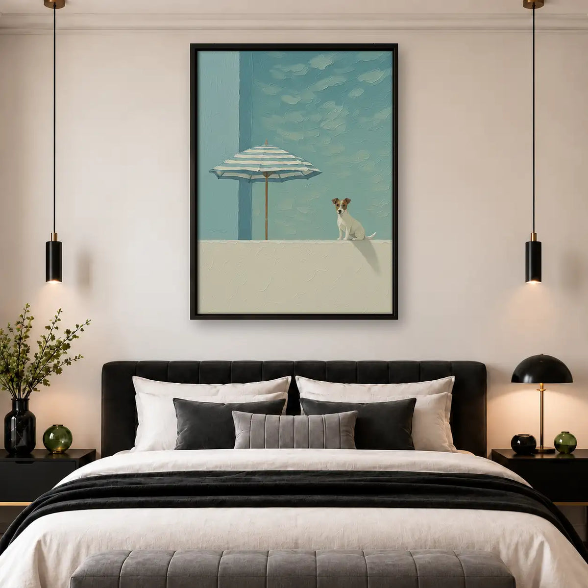 Tiny Dog Beneath Floating Cloud Wall Art 4