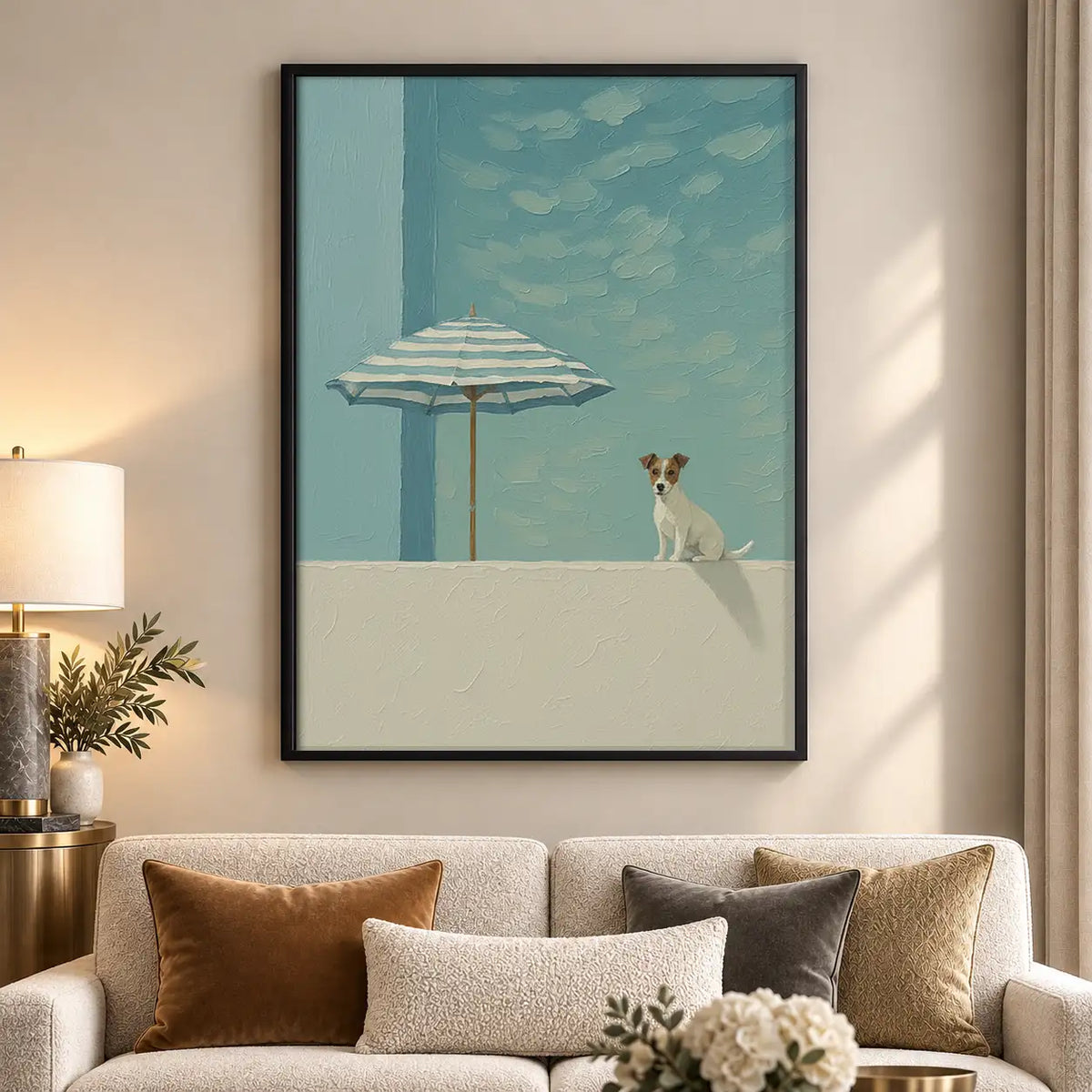 Tiny Dog Beneath Floating Cloud Wall Art 5