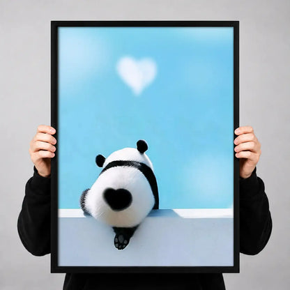 Tiny Panda with Heart Balloon Wall Art 3