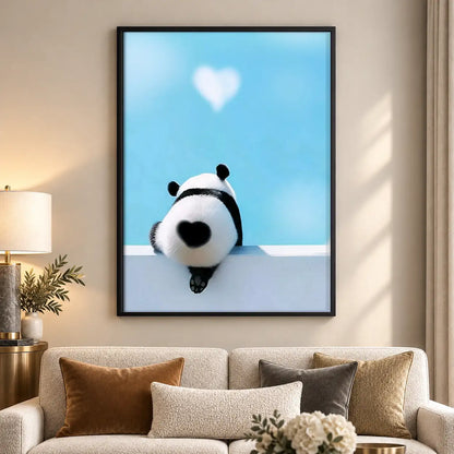 Tiny Panda with Heart Balloon Wall Art 5