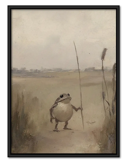 Tiny Penguin in Foggy Landscape Wall Art 1