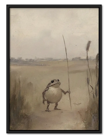 Tiny Penguin in Foggy Landscape Wall Art